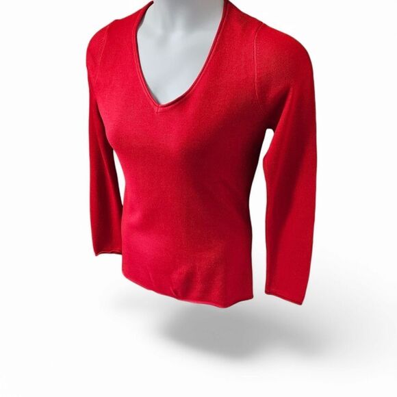 WHITE STAG CLASSIC RED V- NECK LONGSLEEVE SWEATER SIZE SMALL - Picture 3 of 13